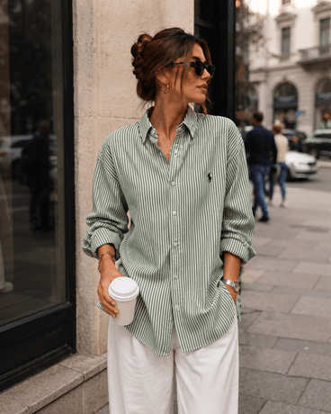 Рубашка оверсайз «Green Stripe»